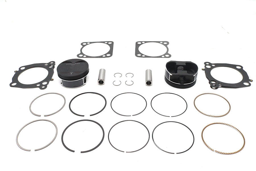 Wiseco VT2787 M8 piston kit for engine applications, featuring piston, rings, and installation components