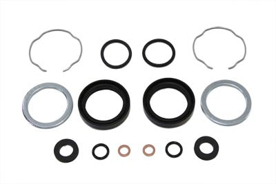 James JGI-45849-84 fork seal kit for 41mm front forks, seals and components displayed on white background