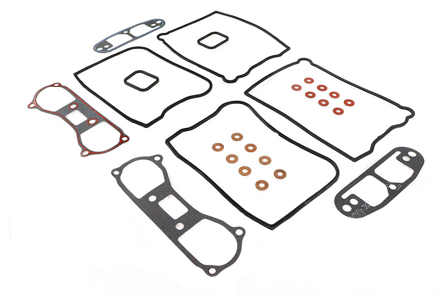 Gary Bang 15-0654 rocker box gasket kit for Evolution motorcycle engine, product packaging and gaskets
