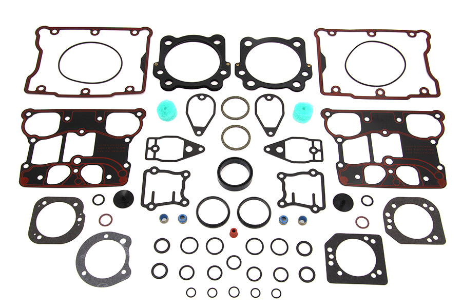 James JGI-17052-99-ML engine top end gasket kit parts displayed on a white background