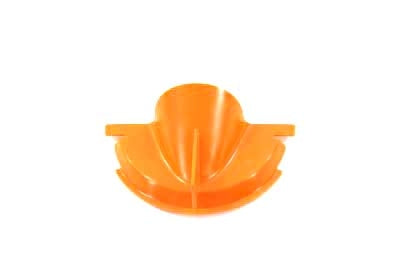 OE primary oil fill funnel, orange plastic drive line tool viewed from the side