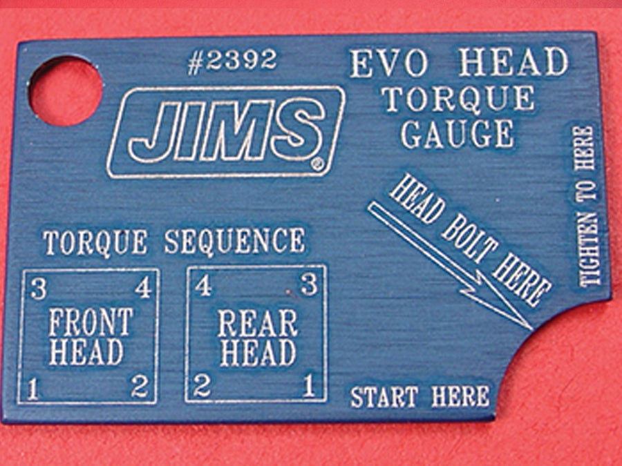 Jims Evolution head bolt torque gauge tool for engine servicing, SKU 16-0679