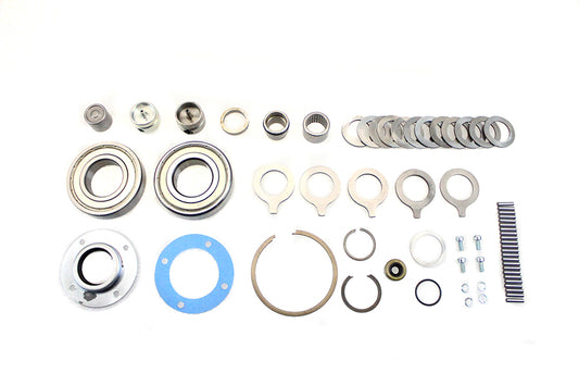 V-Twin 17-0898 XL transmission hardware kit for 4-speed rebuilds, assorted metal components displayed