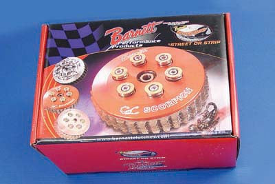 Barnett Scorpion clutch kit 608-30-10090 for motorcycle drive line, components displayed on white background