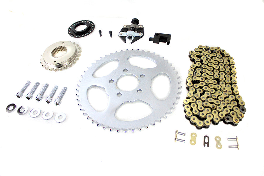 York Softail rear chain drive kit, SKU 19-0156, with chain and drive components shown