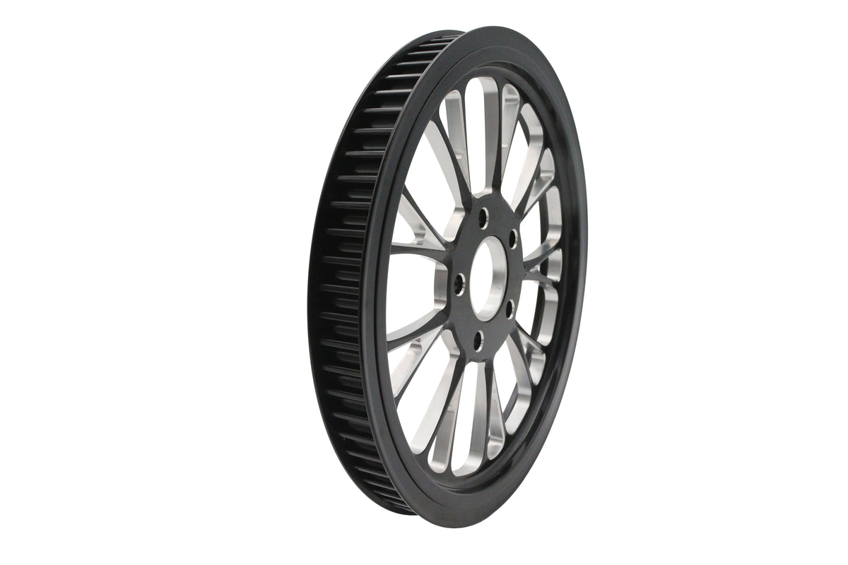 Ultima Manhattan rear drive pulley, 65-tooth black cut finish, model 20-4653
