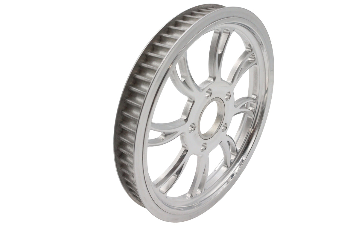 Ultima 94-715 Vortex rear drive pulley, 65-tooth polished finish, close-up product view