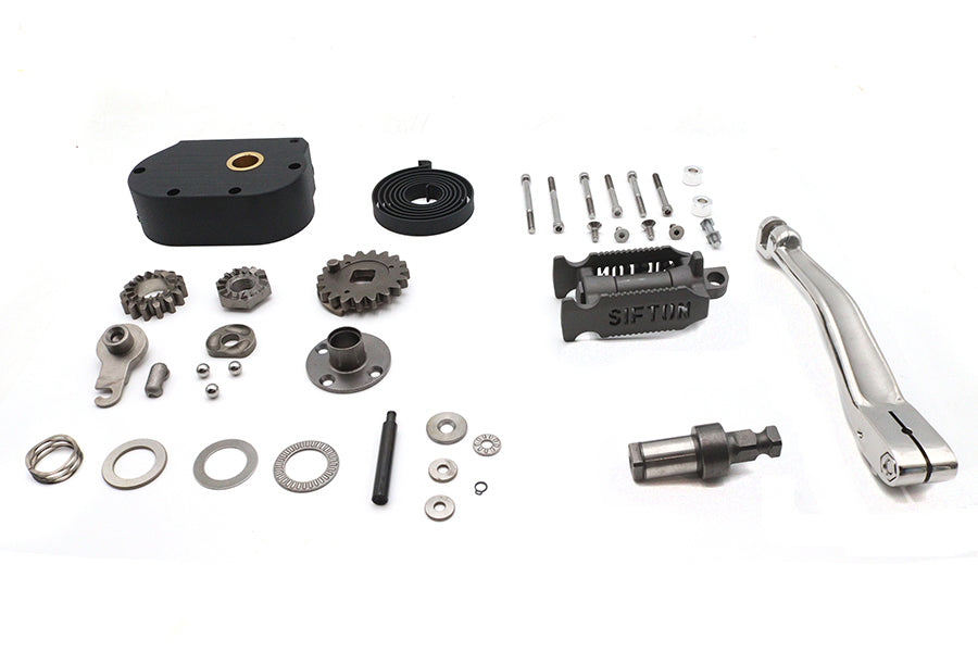 V-Twin 5-speed kick starter kit with black wrinkle cover for motorcycle transmission