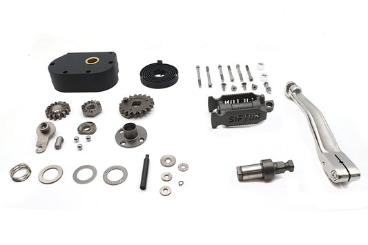 V-Twin 5-speed kick starter kit with black wrinkle cover for motorcycle transmission