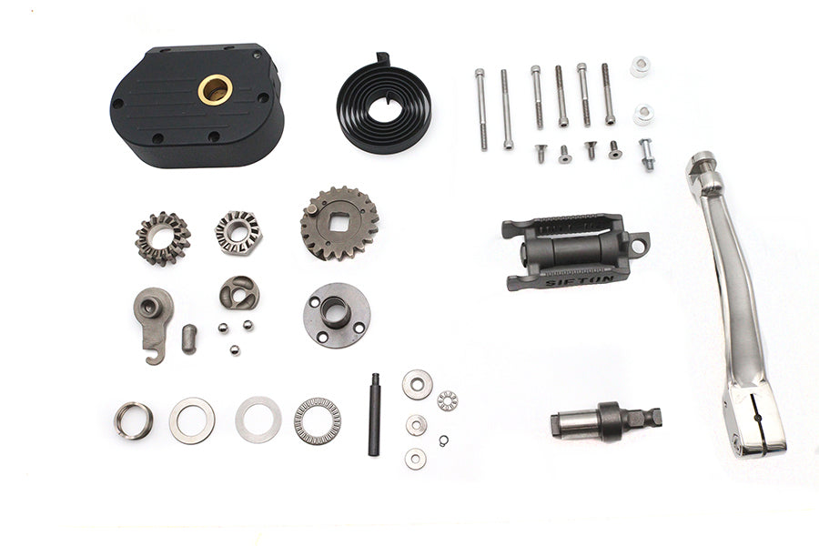 V-Twin 5-speed kick starter kit with black wrinkle transmission cover