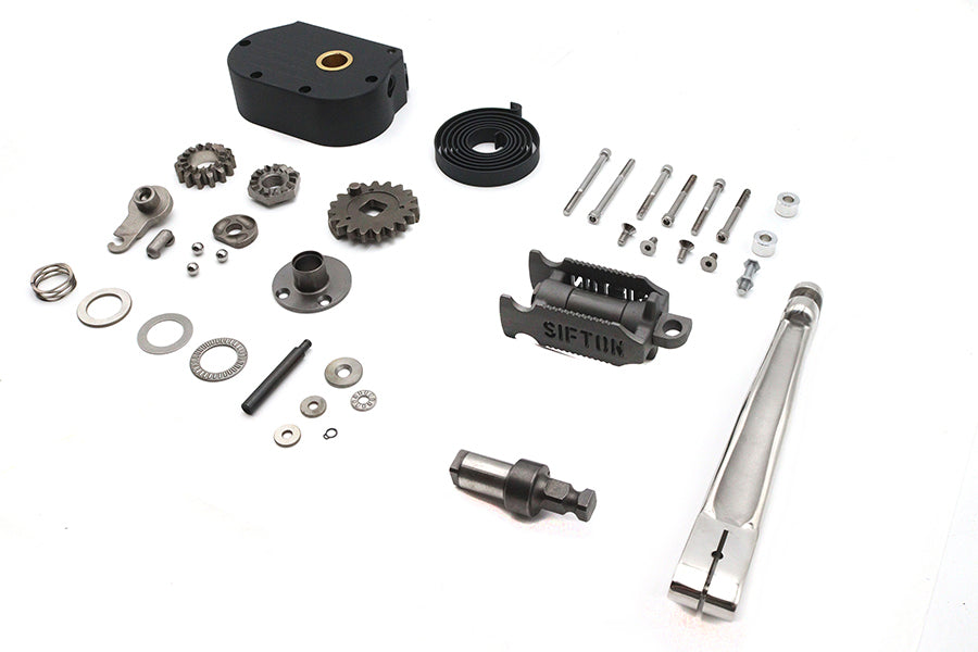 V-Twin 5-speed kick starter kit with black wrinkle cover for motorcycle transmission
