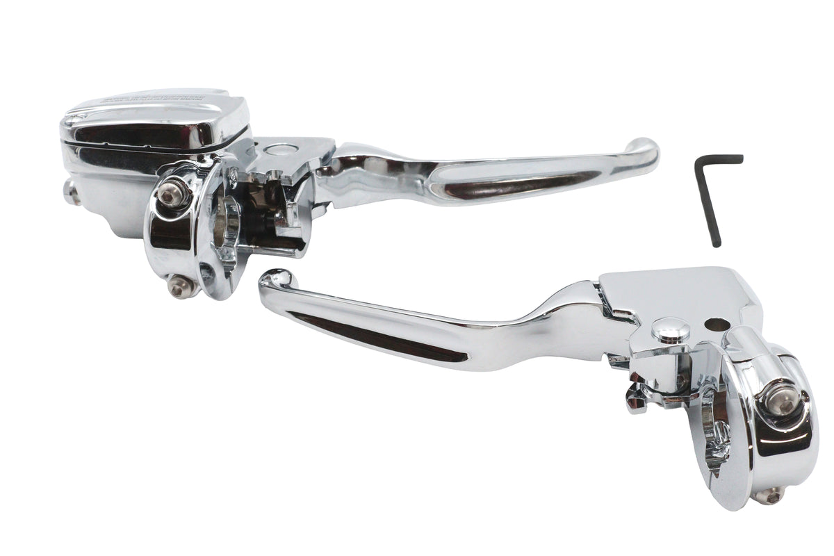 Ultima 47-258 chrome handlebar control kit close-up, SKU 22-7258