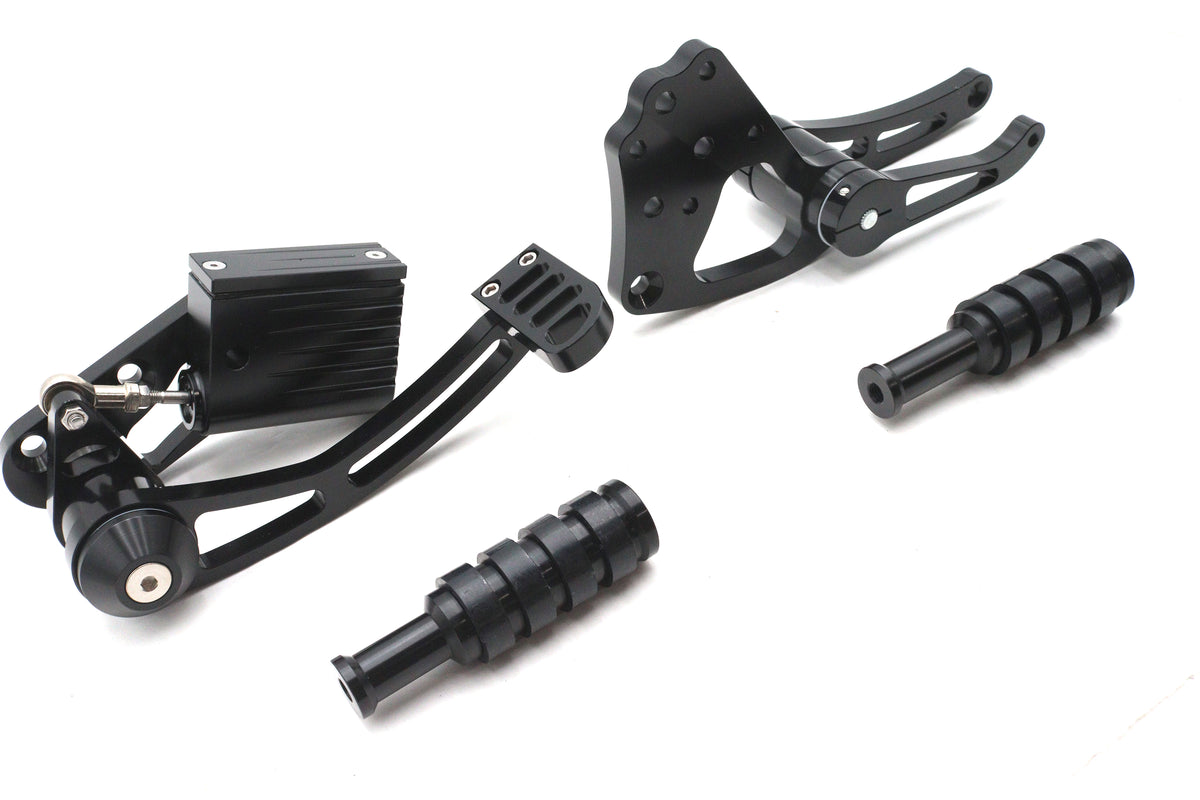 Ultima 47-441 black billet forward control kit for motorcycle, shown in product detail.