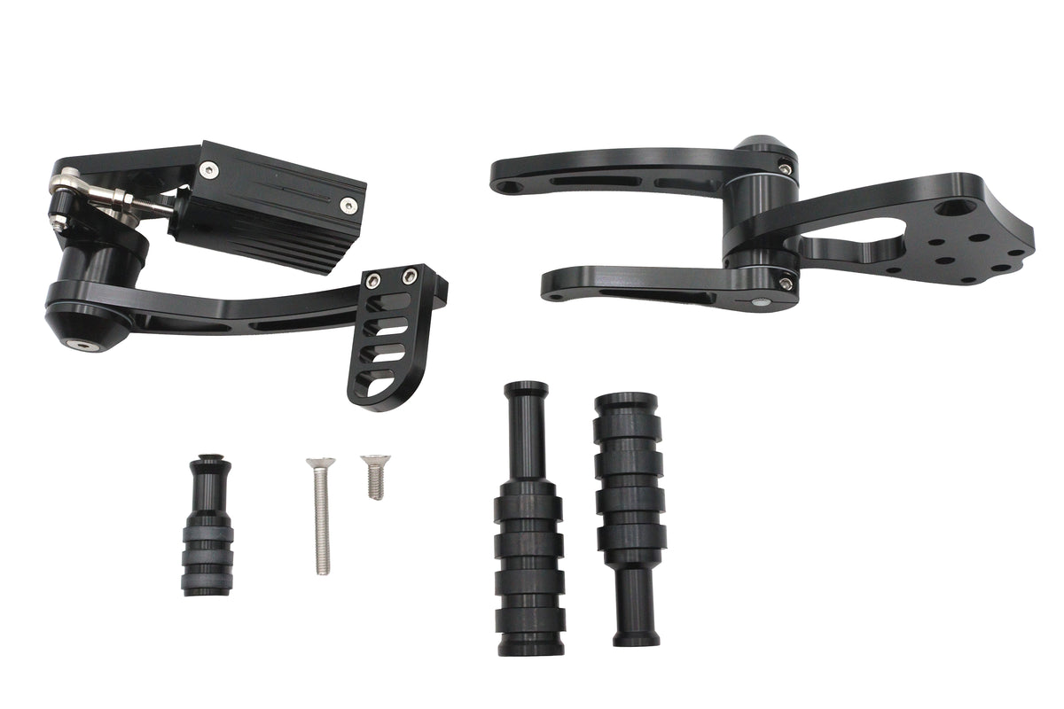 Ultima Billet Forward Control Kit in black, model 47-541 for motorcycle customization