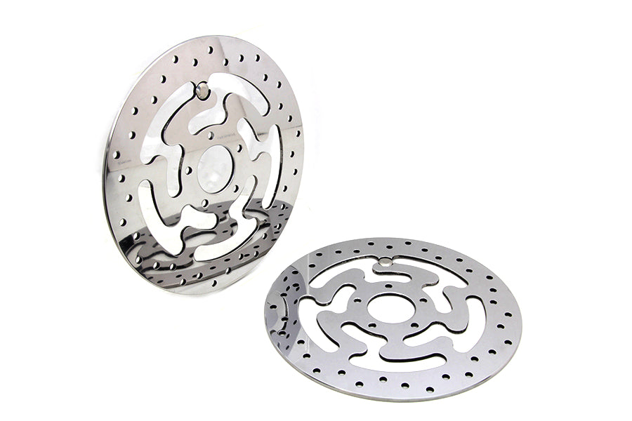 Duro 23-0047 front brake disc set in polished stainless steel