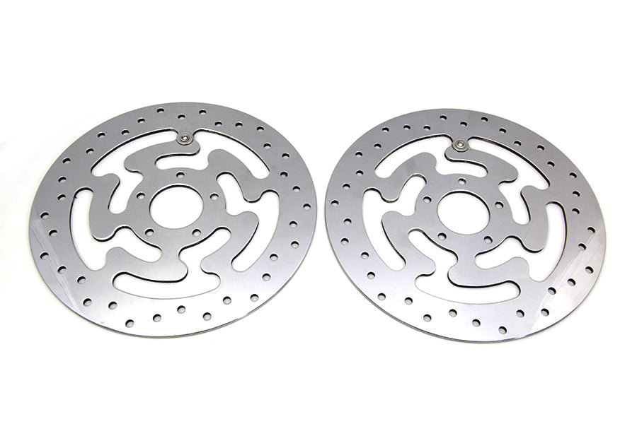 Duro 23-0047 front brake disc set in polished stainless steel