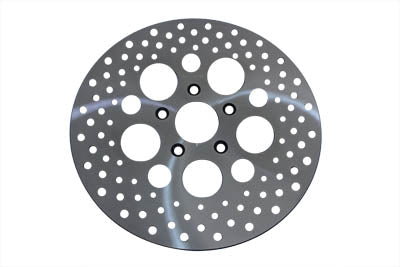 Duro 23-0368 11-1/2-inch drilled front brake disc with cross-drilled holes and metallic finish