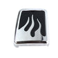 Edart 64125 chrome brake pedal pad with black flame design for forward controls