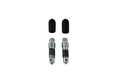 Edelbrock R40525 Speed Bleeders for 1/4-inch brake caliper, black finish angled view