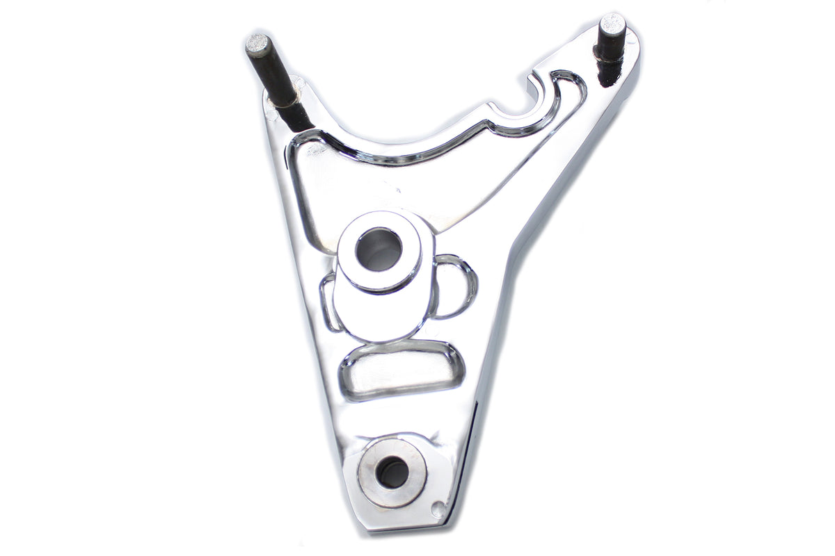 Edart 23-0524 chrome rear brake caliper bracket for 10-inch disc brake setup