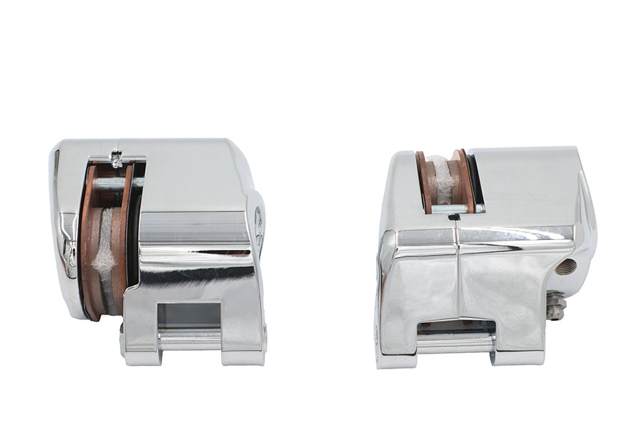 Duro 08828 chrome 1-piston front brake caliper set for vehicle braking system