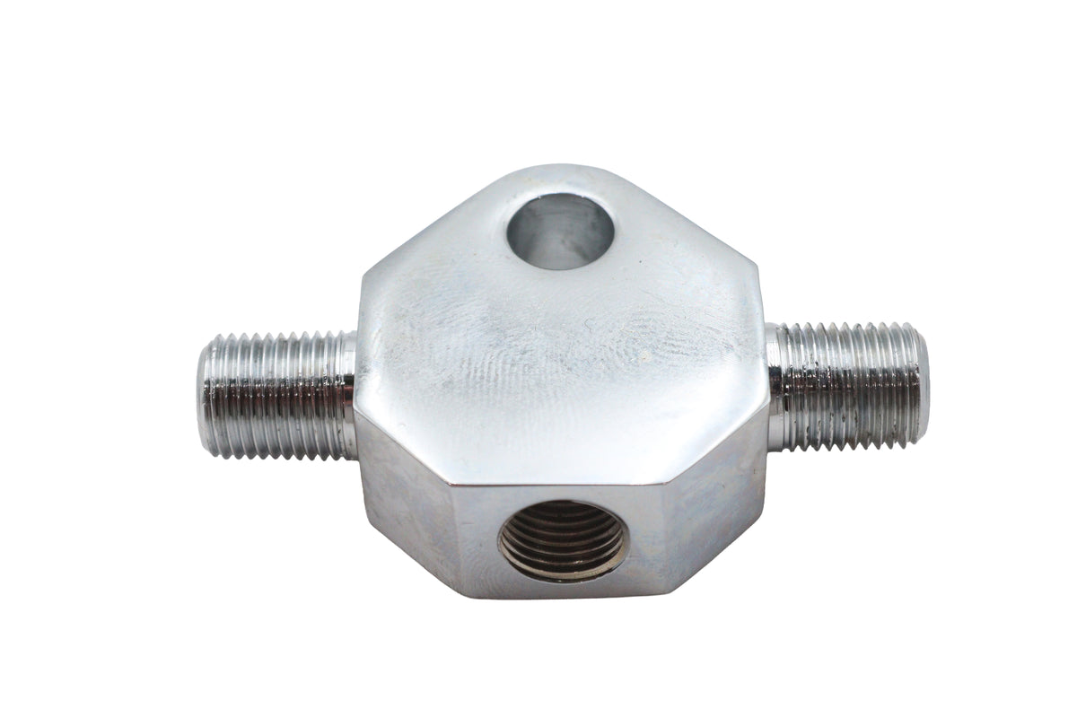 Edart 76169 chrome brake line tee fitting for automotive brake systems