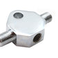 Edart 76169 chrome brake line tee fitting with three threaded ports