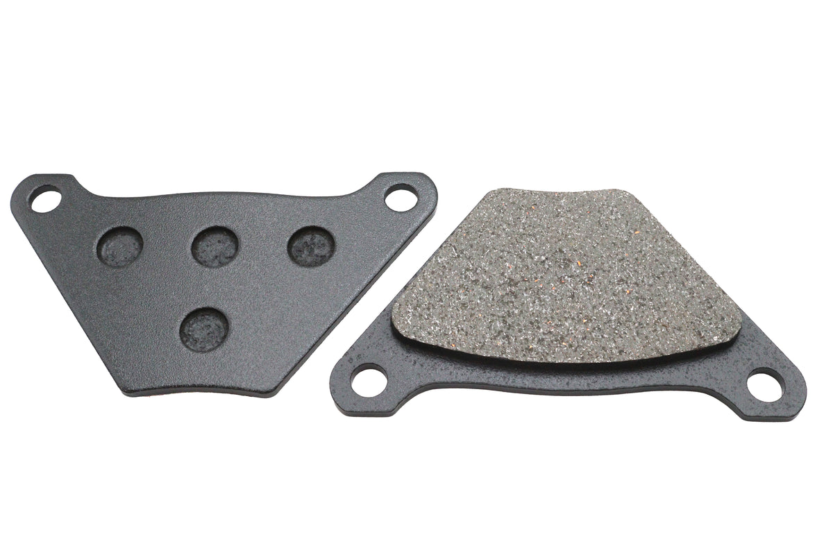 Duro 23-0644 front or rear semi-metallic brake pad set with black friction pads and backing plates