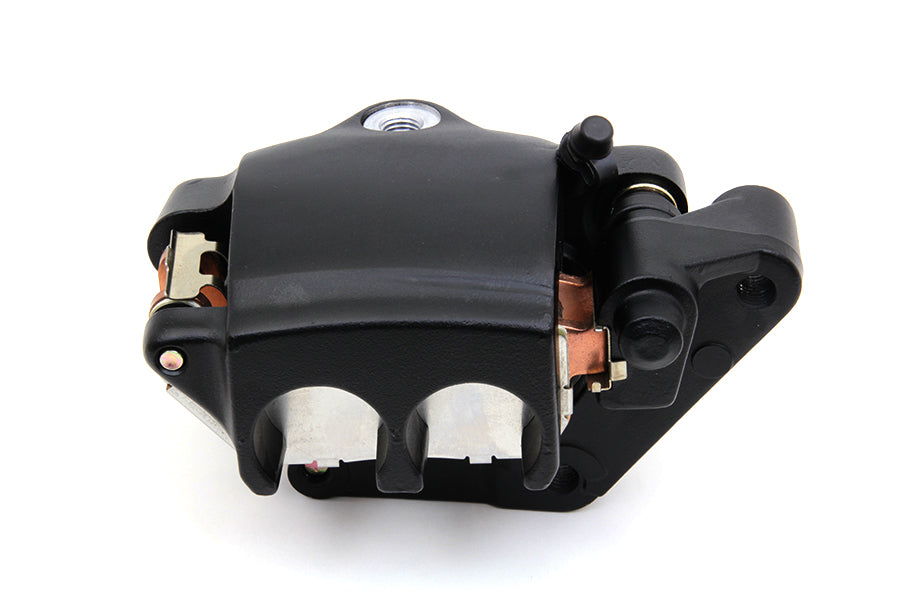 Edart 87126 black 2-piston front left brake caliper; product view on white background