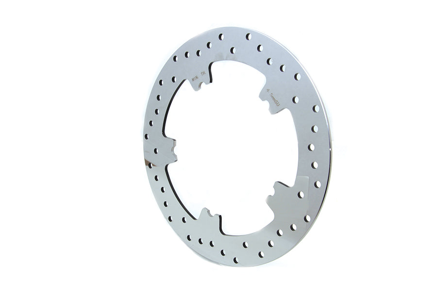 Edart B06-0198ASP stainless steel front brake disc, grooved rotor close-up