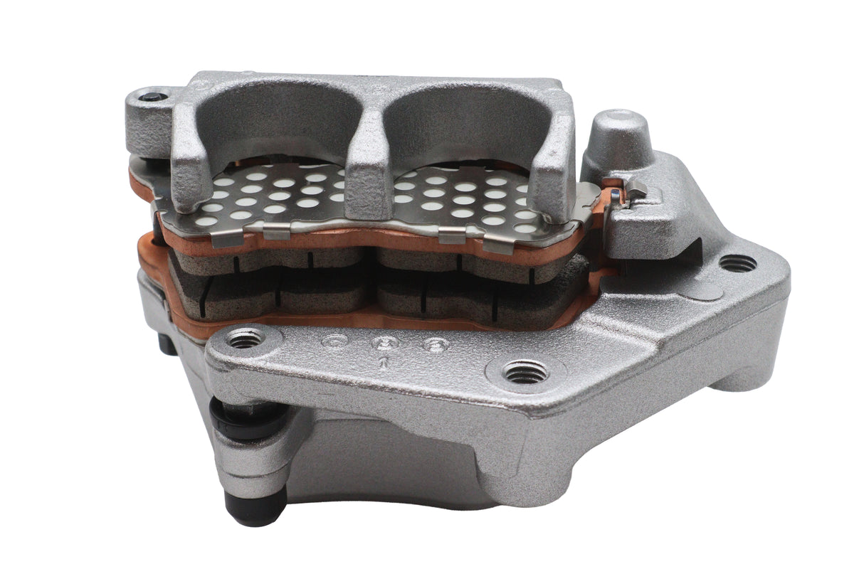 OE 41300003 silver left-side front 2-piston brake caliper for vehicle brake system