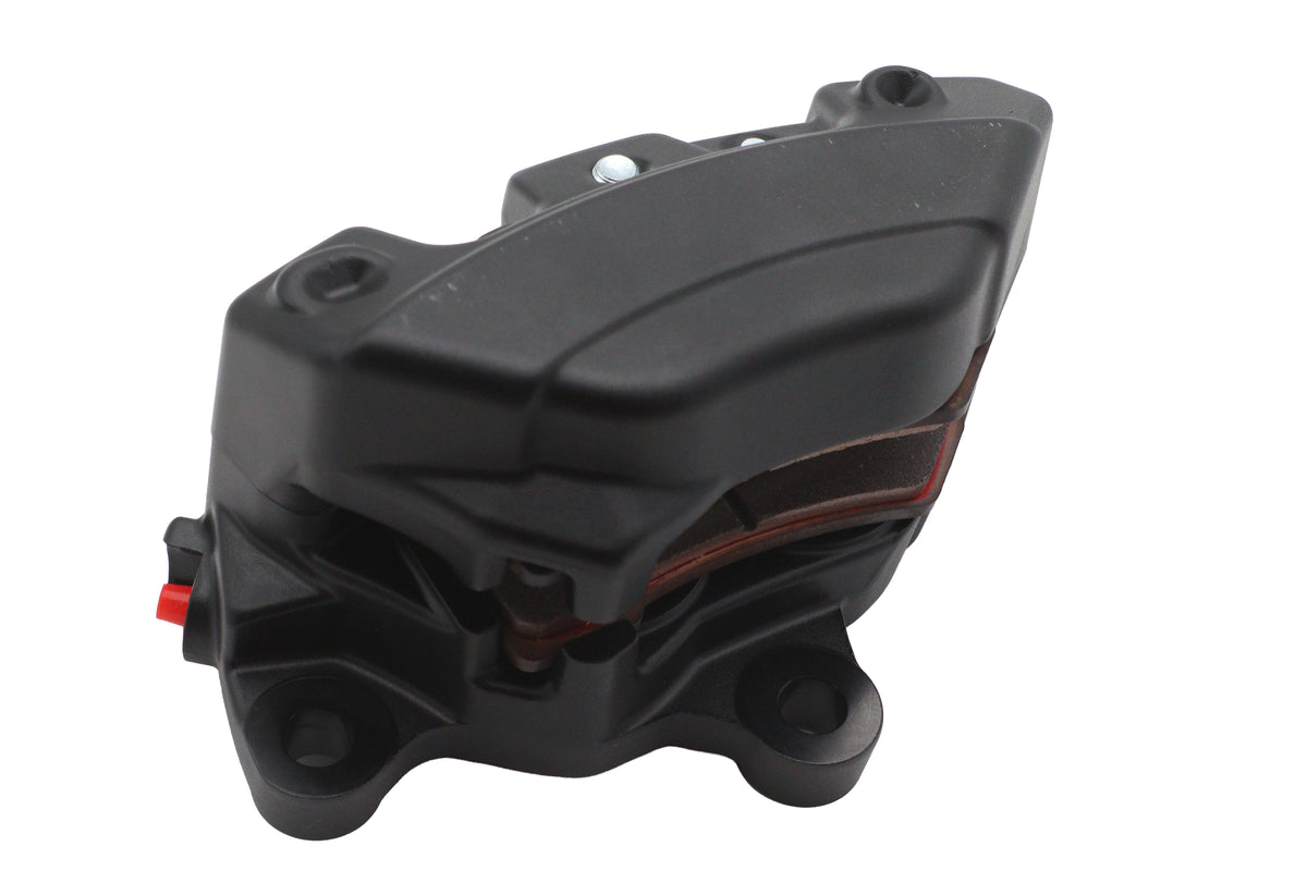 Edart 81727 black rear 4-piston brake caliper viewed from the side