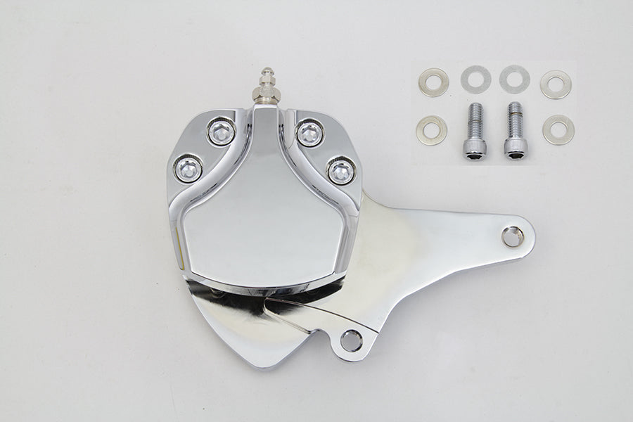 Edart 23-1105 chrome billet front 2-piston brake caliper with mounting bracket