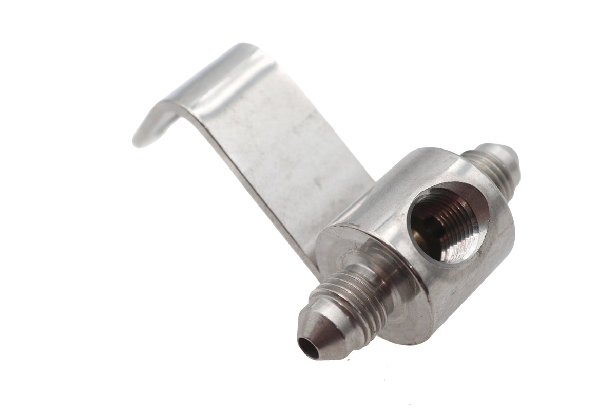 Goodridge 21-435 rear brake tee banjo fitting in metal finish, SKU 23-2145