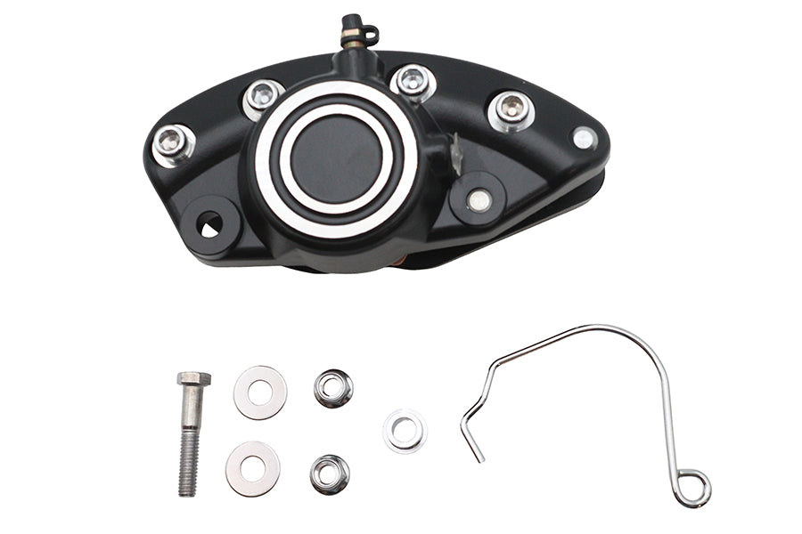 Edart 46577 black front 1-piston banana brake caliper with bullseye detail