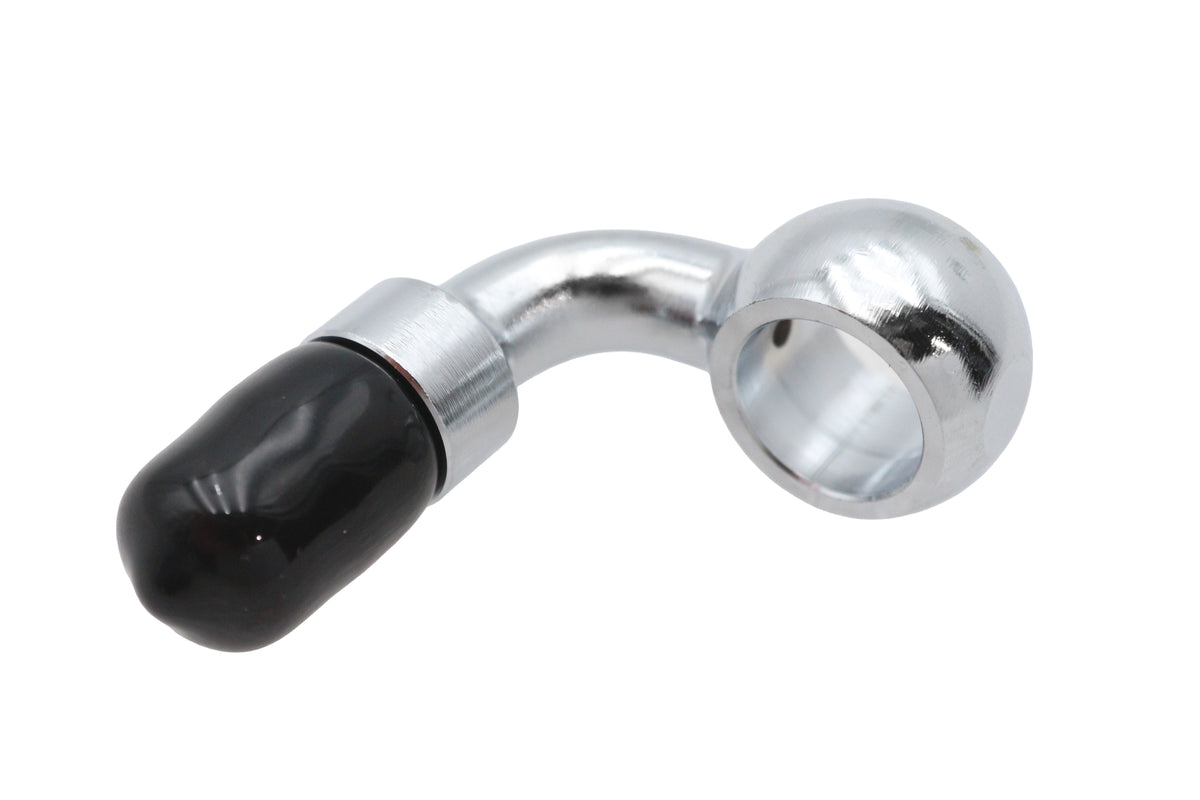 Edelbrock R4054C 90-degree brake hose adapter fitting in silver metal finish
