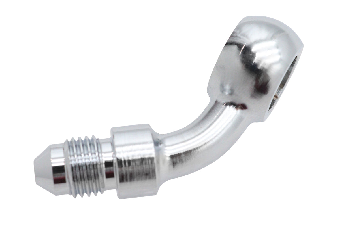 Edelbrock R4055C brake hose adapter fitting, 45-degree design.