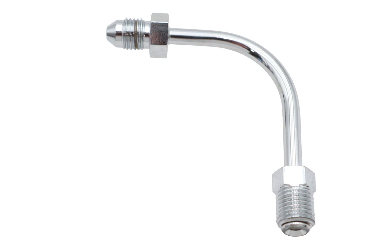 Edelbrock R4283C 90-degree brake hose adapter fitting close-up