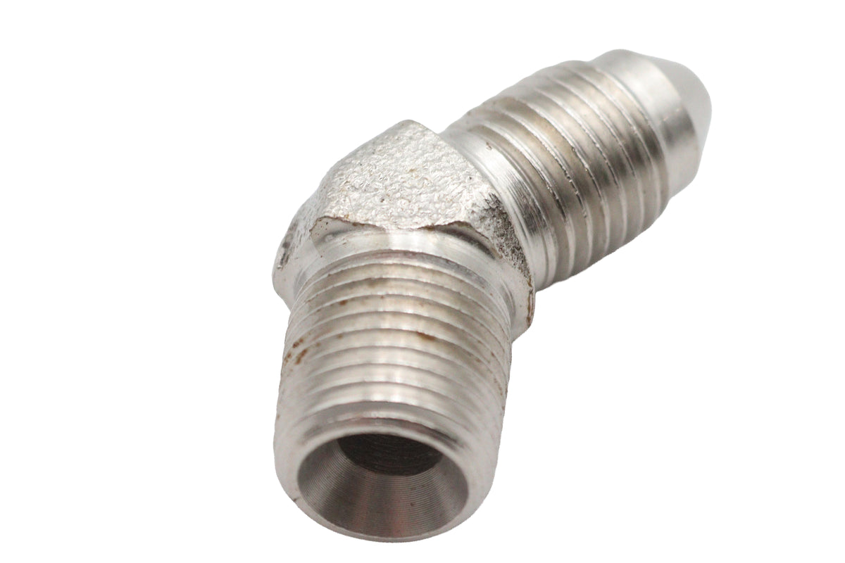 Edelbrock R4293C brake hose adapter fitting 45-degree view