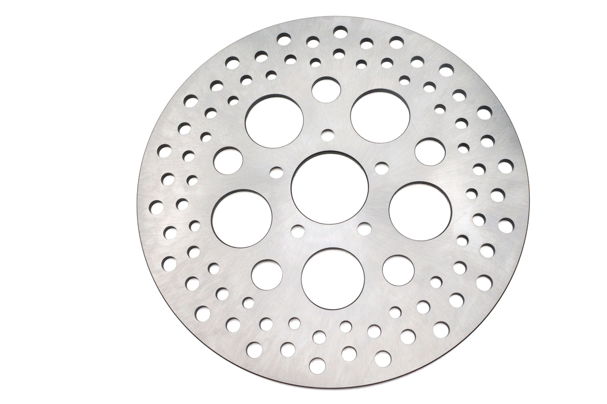 Edelbrock R47007 11-1/2-inch drilled rear brake disc with ventilated rotor design