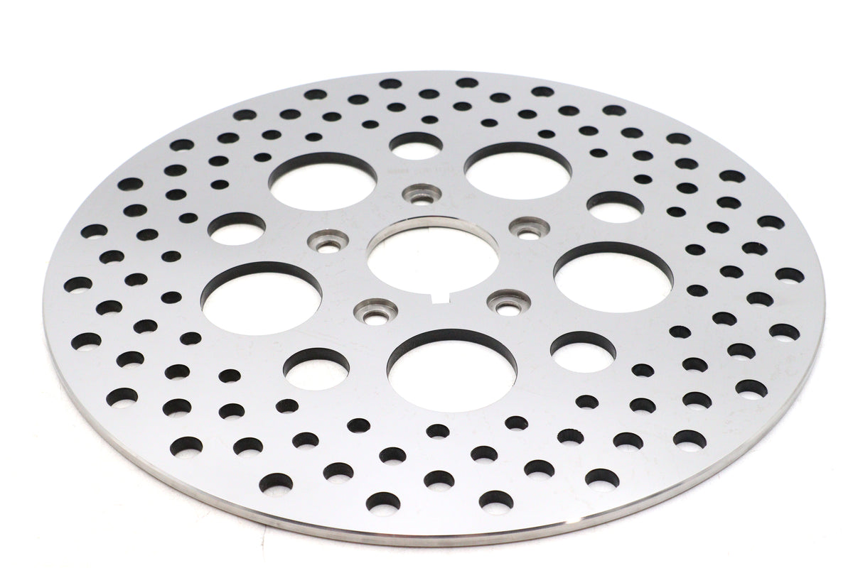 Duro 23-9206 11-1/2-inch drilled front brake disc, black steel rotor with drilled holes
