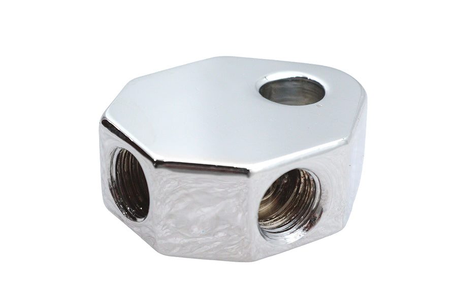 Edart 23-9227 billet front brake tee in chrome finish