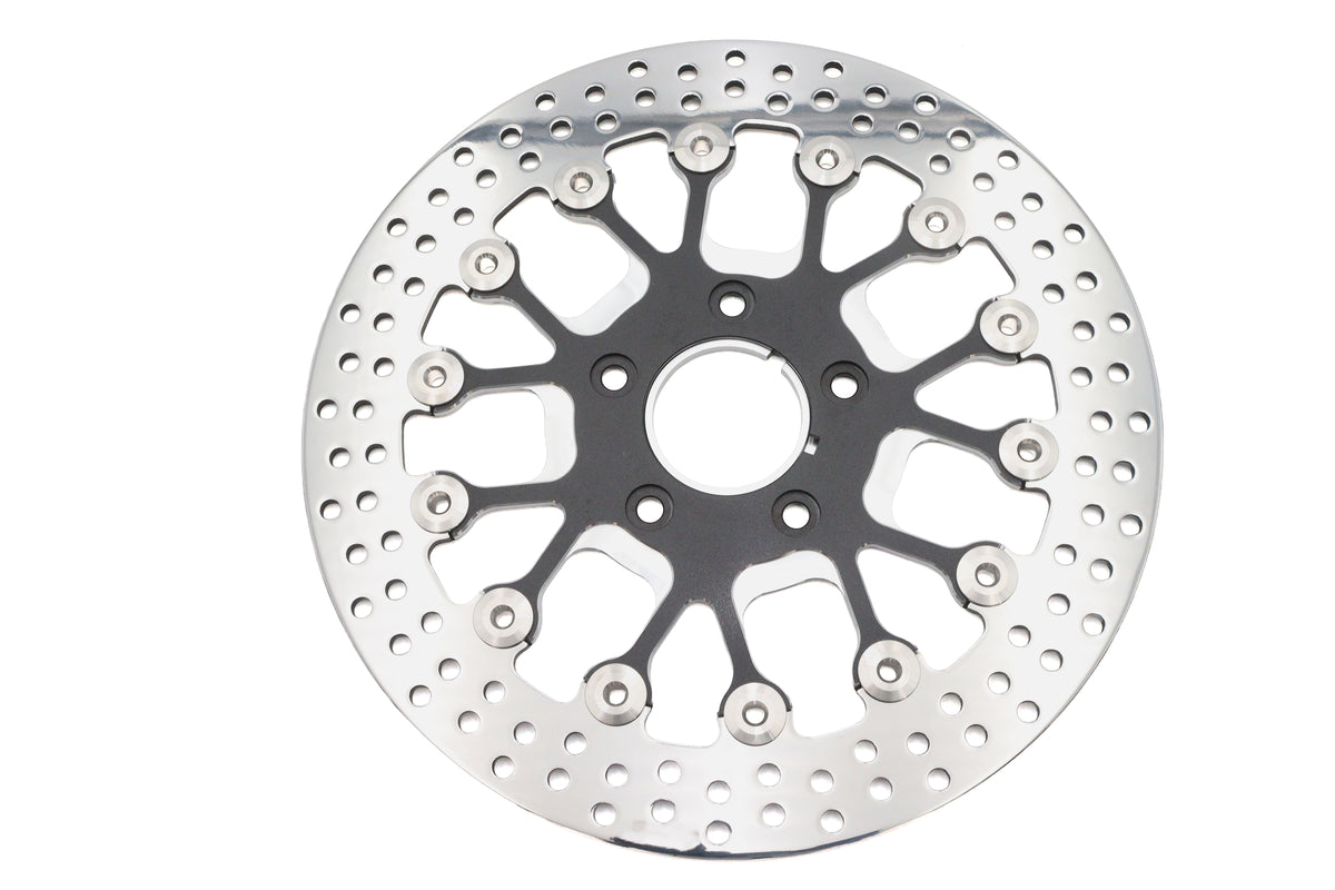 Ultima 90-894 11-1/2-inch floating front brake disc, metal rotor with drilled holes and mounting ring