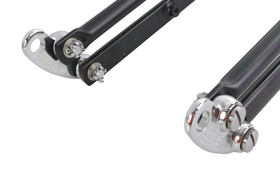 Ultima 117-80 springer fork assembly in black with chrome springs, model 24-1700