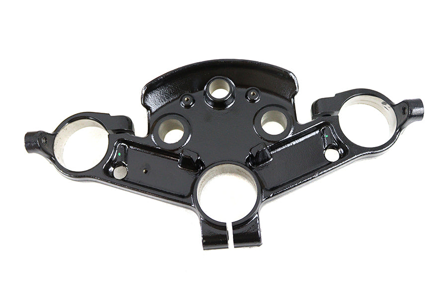 OE 49mm FLT upper triple tree in black for motorcycle front fork, model 45900024