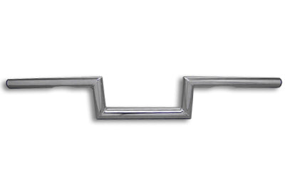MCM 07628 4-inch chrome Z handlebar with indents, shown from the side