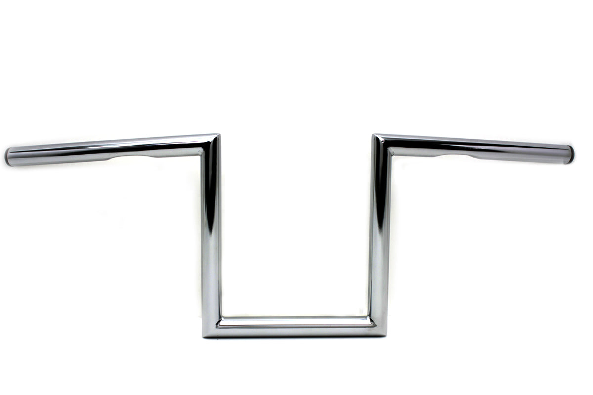 MCM 20240 10-inch Z handlebar with indents, chrome finish for handlebar control setup