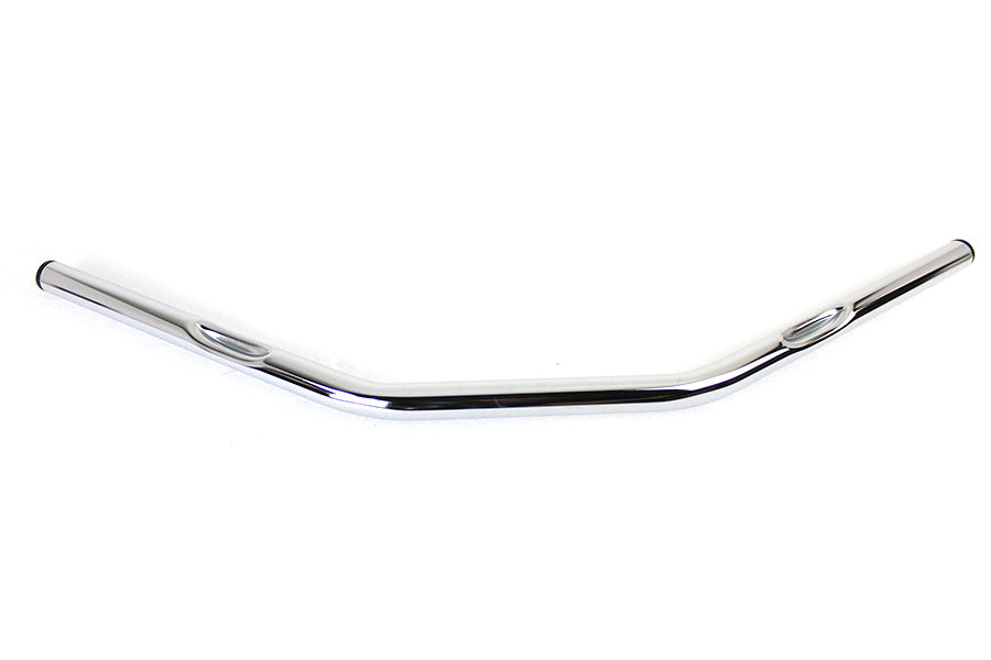 MCM 25-0455 chrome flat 1-inch drag handlebar with wiring indents