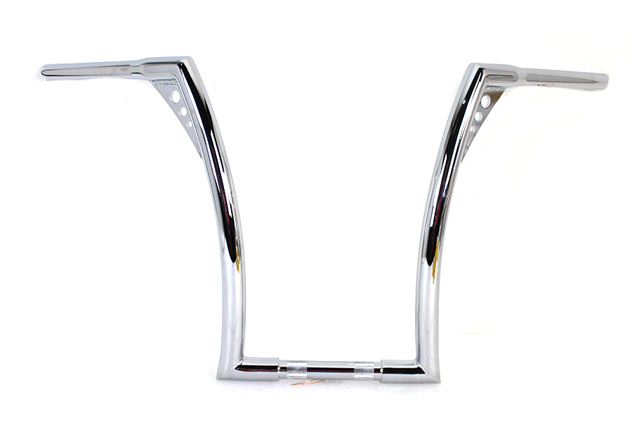 MCM 20245 17-inch chrome Z-bar handlebar with indents for motorcycle control setup