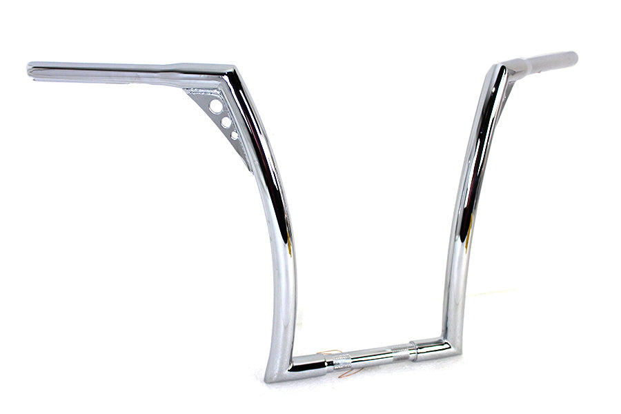 MCM 20245 17-inch chrome Z-bar handlebar with indents for motorcycle control setup